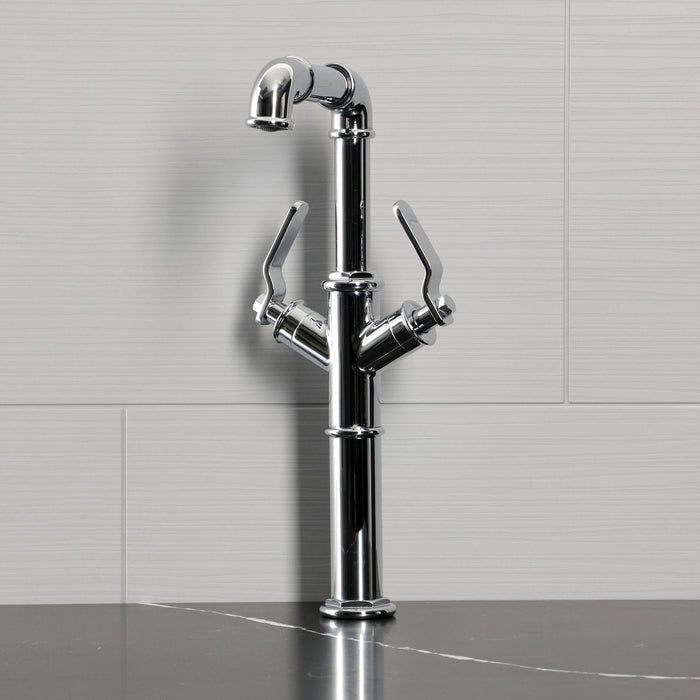 Kingston Whitaker LS6601KL Two-Handle 1-Hole Deck Mount Vessel Faucet, Polished Chrome