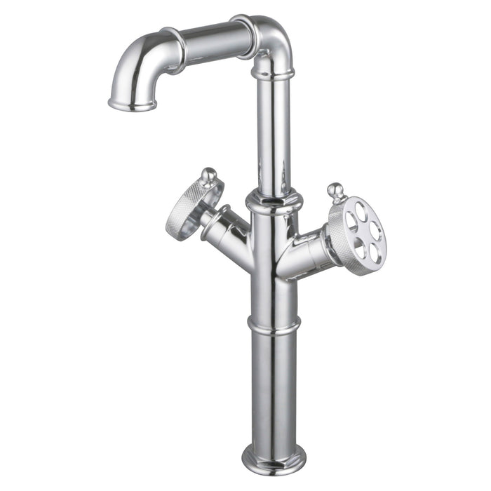 Kingston Sona LS6601RKZ - Wendell Two-Handle 1-Hole Deck Mount Vessel Faucet with Knurled Handle, Polished Chrome