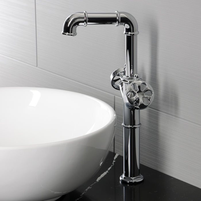 Kingston Belknap LS6601RX Two-Handle 1-Hole Deck Mount Vessel Faucet, Polished Chrome