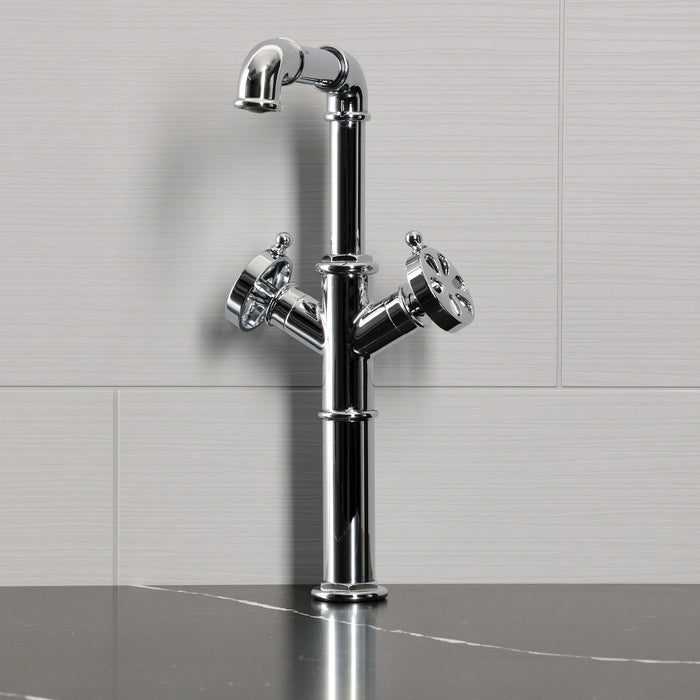 Kingston Belknap LS6601RX Two-Handle 1-Hole Deck Mount Vessel Faucet, Polished Chrome