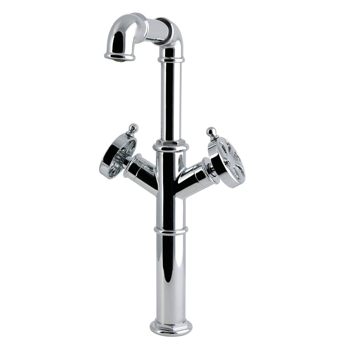 Kingston Belknap LS6601RX Two-Handle 1-Hole Deck Mount Vessel Faucet, Polished Chrome