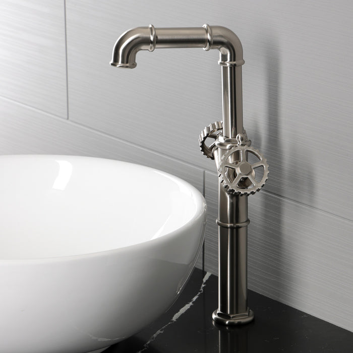 Kingston Fuller LS6608CG Two-Handle 1-Hole Deck Mount Vessel Faucet, Brushed Nickel