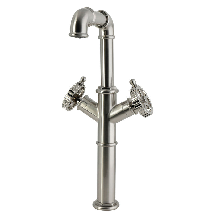 Kingston Fuller LS6608CG Two-Handle 1-Hole Deck Mount Vessel Faucet, Brushed Nickel