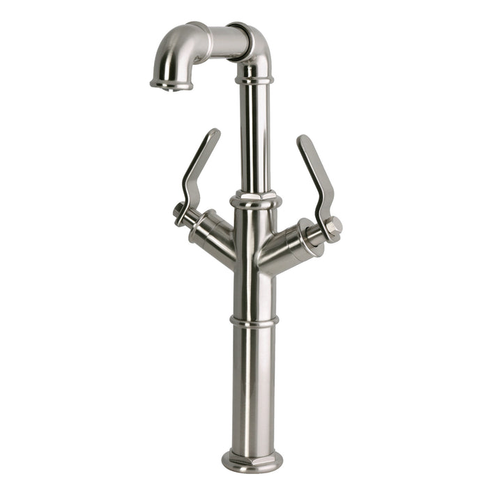 Kingston Whitaker LS6608KL Two-Handle 1-Hole Deck Mount Vessel Faucet, Brushed Nickel