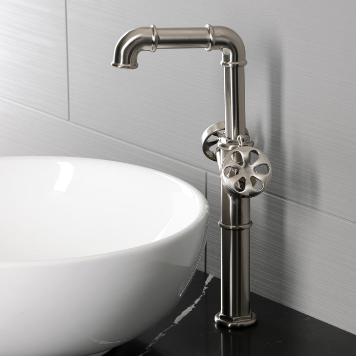 Kingston Belknap LS6608RX Two-Handle 1-Hole Deck Mount Vessel Faucet, Brushed Nickel