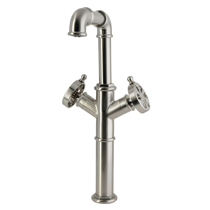 Kingston Belknap LS6608RX Two-Handle 1-Hole Deck Mount Vessel Faucet, Brushed Nickel