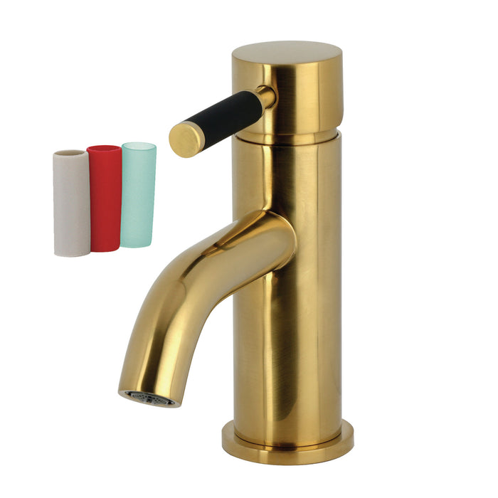 Kingston Sona LS8223DKL - Kaiser One-Handle 1-Hole Bathroom Faucet with Push Pop-Up Drain, Brushed Brass