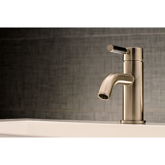 Kingston Sona LS8228DKL - Kaiser One-Handle 1-Hole Bathroom Faucet with Push Pop-Up Drain, Brushed Nickel