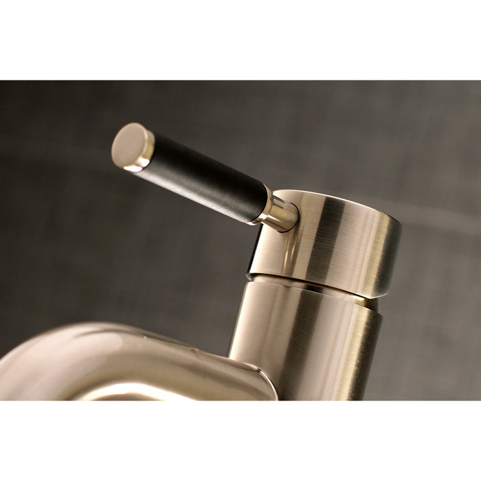 Kingston Sona LS8228DKL - Kaiser One-Handle 1-Hole Bathroom Faucet with Push Pop-Up Drain, Brushed Nickel