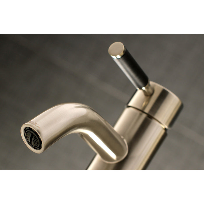 Kingston Sona LS8228DKL - Kaiser One-Handle 1-Hole Bathroom Faucet with Push Pop-Up Drain, Brushed Nickel