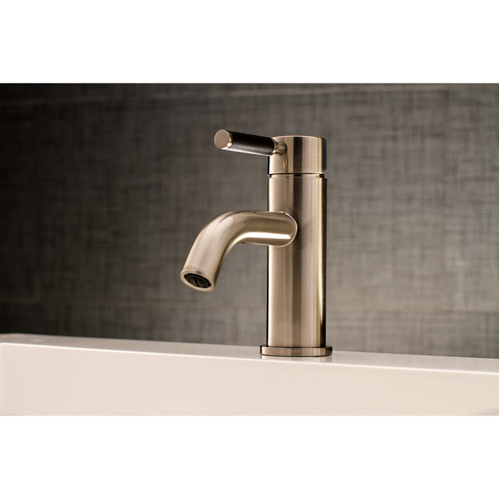 Kingston Sona LS8228DKL - Kaiser One-Handle 1-Hole Bathroom Faucet with Push Pop-Up Drain, Brushed Nickel