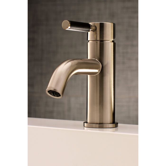 Kingston Sona LS8228DKL - Kaiser One-Handle 1-Hole Bathroom Faucet with Push Pop-Up Drain, Brushed Nickel