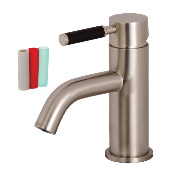 Kingston Sona LS8228DKL - Kaiser One-Handle 1-Hole Bathroom Faucet with Push Pop-Up Drain, Brushed Nickel