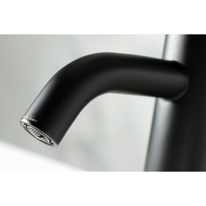 Kingston Sona LS8229DKL - Kaiser One-Handle 1-Hole Bathroom Faucet with Push Pop-Up Drain, Matte Black/Brushed Nickel