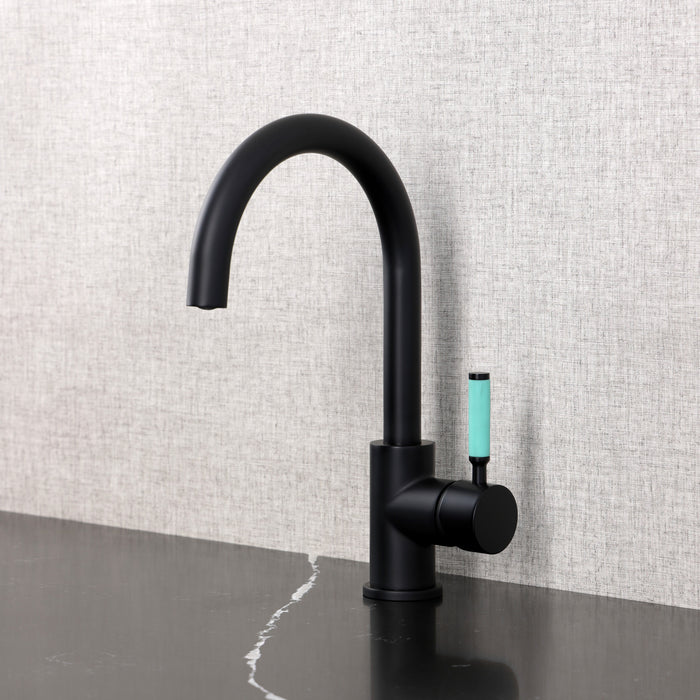 Kingston Sona LS8230DKL - Kaiser Single-Handle 1-Hole Deck Mount Vessel Faucet, Matte Black