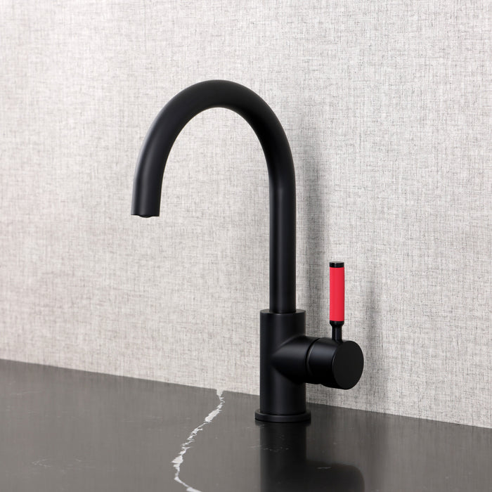 Kingston Sona LS8230DKL - Kaiser Single-Handle 1-Hole Deck Mount Vessel Faucet, Matte Black