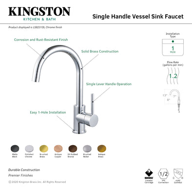 Kingston Brass Concord LS8233DL Single-Handle 1-Hole Deck Mount