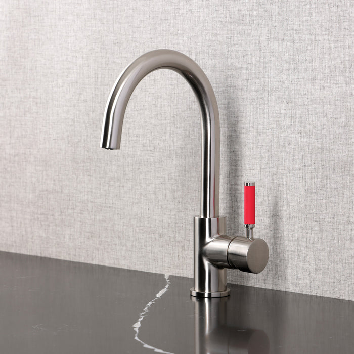 Kingston Sona LS8238DKL - Kaiser Single-Handle 1-Hole Deck Mount Vessel Faucet, Brushed Nickel