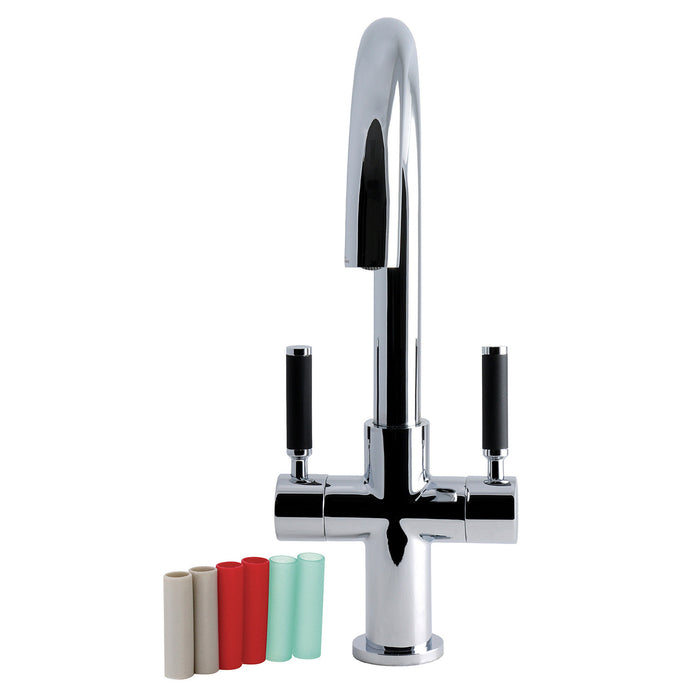 Kingston Kaiser LS8291DKL Two-Handle 1-Hole Deck Mount Vessel Faucet, Polished Chrome
