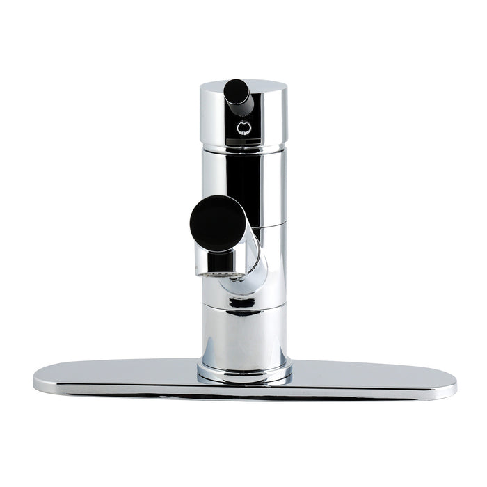 Kingston Kaiser LS8401DKL Single-Handle 1-Hole Deck Mount Pull-Out Sprayer Kitchen Faucet, Polished Chrome
