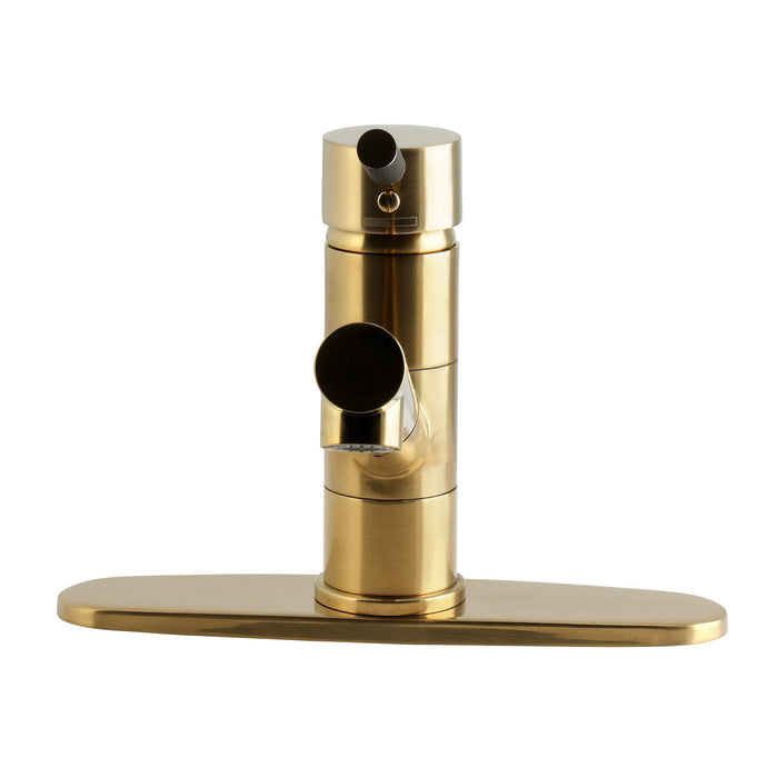 Kingston Kaiser LS8403DKL Single-Handle 1-Hole Deck Mount Pull-Out Sprayer Kitchen Faucet, Brushed Brass