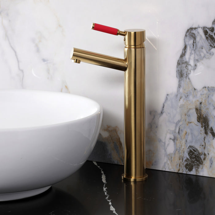 Kingston Sona LS8413DKL - Kaiser Single-Handle 1-Hole Deck Mount Vessel Faucet, Brushed Brass