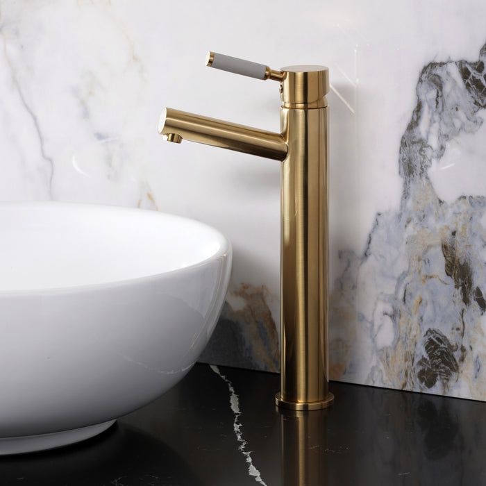 Kingston Sona LS8413DKL - Kaiser Single-Handle 1-Hole Deck Mount Vessel Faucet, Brushed Brass