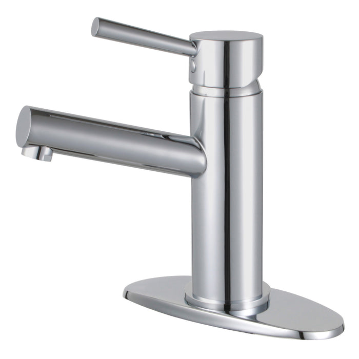 Kingston Sona LS8421DL - Concord One-Handle 1-Hole Bathroom Faucet with Deck Plate and Push Pop-Up Drain, Polished Chrome