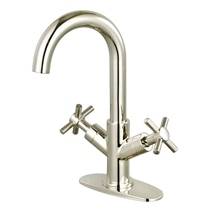 Kingston Sona LS845JXPN - Concord Two-Handle 1-Hole Bathroom Faucet with Deck Plate and Push Pop-Up Drain, Polished Nickel