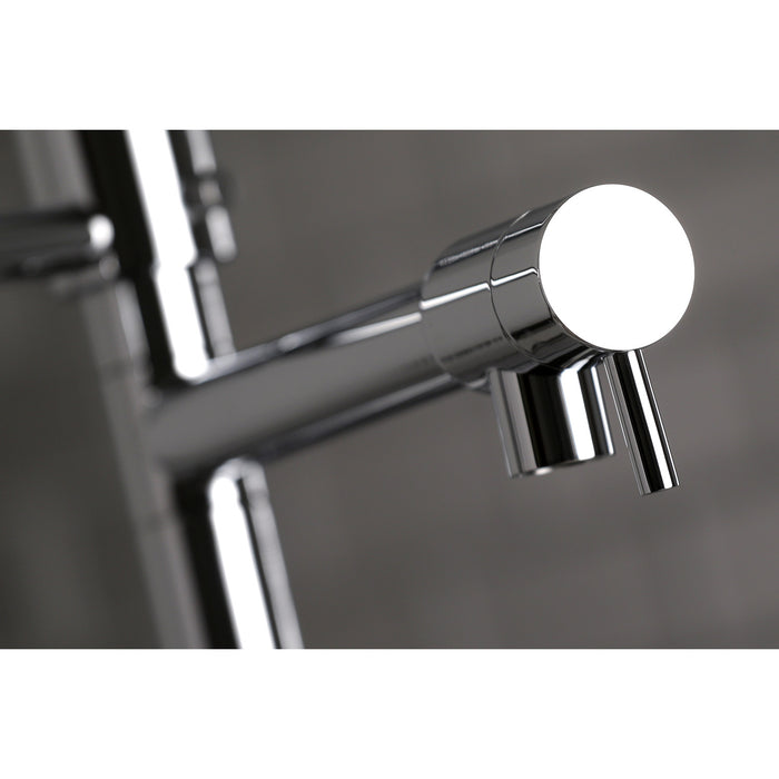 Kingston Sona LS8501CTL - Continental Single-Handle 1-Hole Deck Mount Pre-Rinse Kitchen Faucet, Polished Chrome