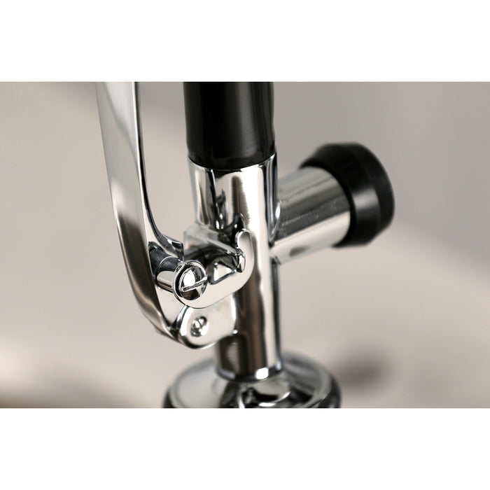 Kingston Sona LS8501CTL - Continental Single-Handle 1-Hole Deck Mount Pre-Rinse Kitchen Faucet, Polished Chrome
