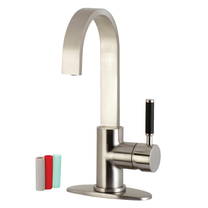 Kingston Sona LS8618DKL - Kaiser One-Handle 1-Hole Deck Mount Bar Faucet, Brushed Nickel