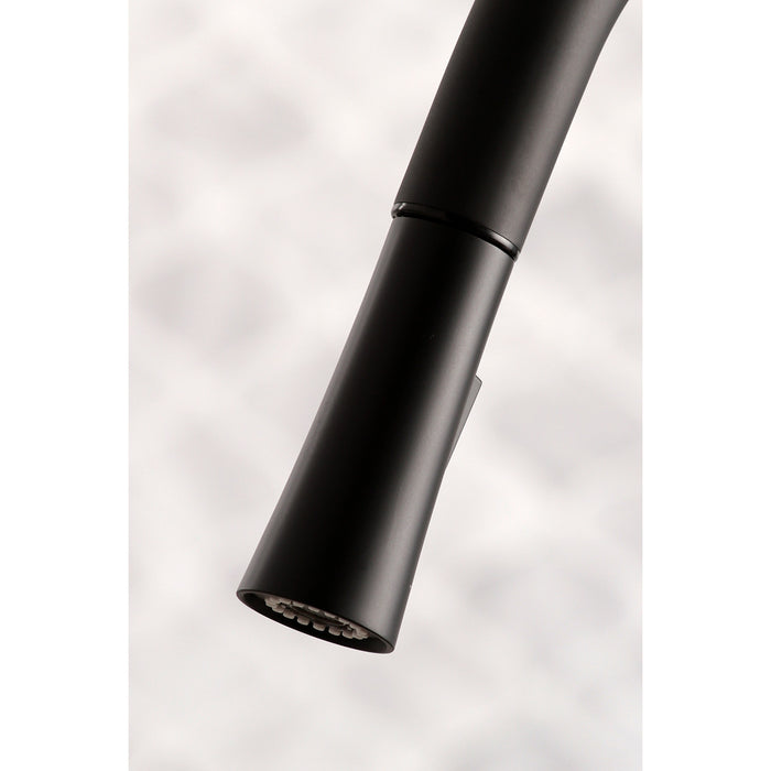 Kingston Sona LS8680CTL - Continental Single-Handle Pull-Down Kitchen Faucet, Matte Black