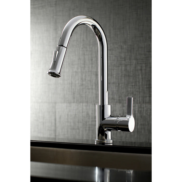 Kingston Sona LS8681CTL - Continental Single-Handle Pull-Down Kitchen Faucet, Polished Chrome