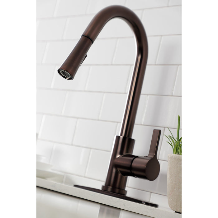 Kingston Sona LS8685CTL - Continental Single-Handle Pull-Down Kitchen Faucet, Oil Rubbed Bronze