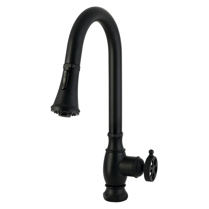 Kingston Wendell LS8690RKZ Single-Handle Pull-Down Kitchen Faucet, Matte Black