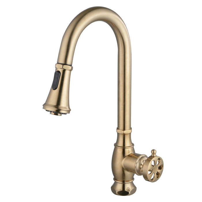 Kingston Sona LS8693RX - Belknap Single-Handle Pull-Down Kitchen Faucet, Brushed Brass