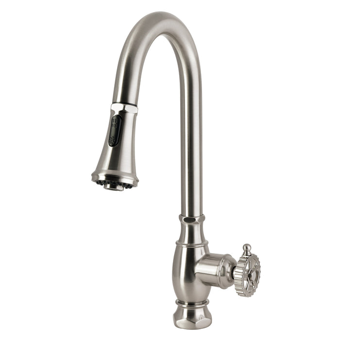 Kingston Fuller LS8698CG Single-Handle Pull-Down Kitchen Faucet, Brushed Nickel