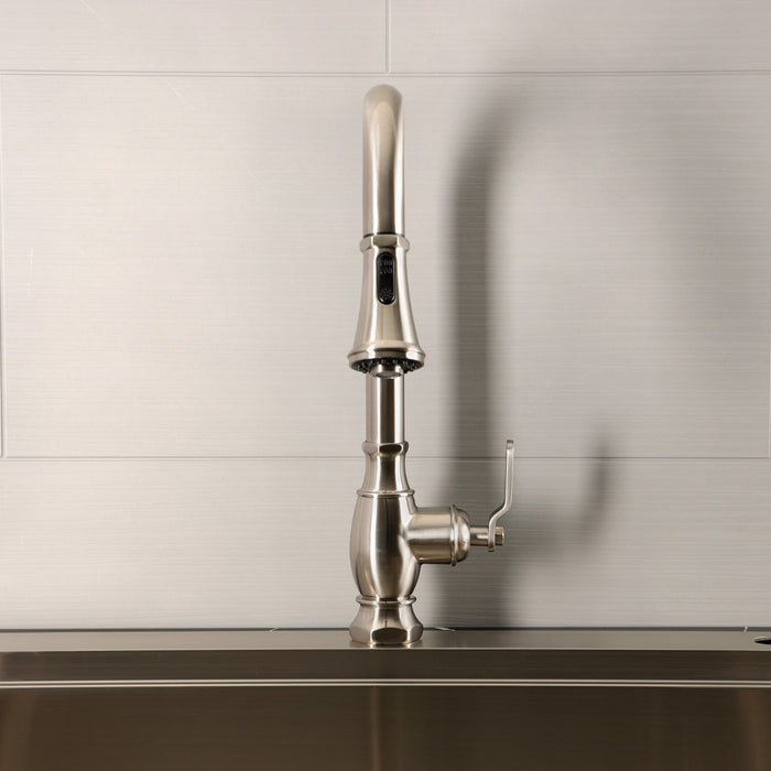Kingston Whitaker LS8698KL Single-Handle Pull-Down Kitchen Faucet, Brushed Nickel