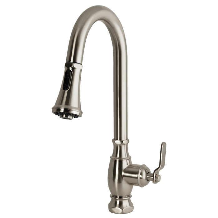 Kingston Whitaker LS8698KL Single-Handle Pull-Down Kitchen Faucet, Brushed Nickel