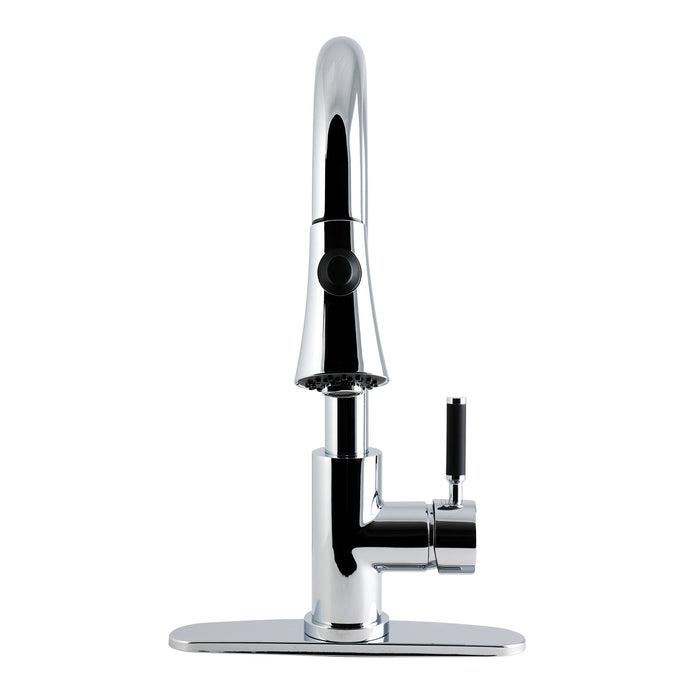 Kingston Kaiser LS8721DKL Single-Handle Pull-Down Kitchen Faucet, Polished Chrome