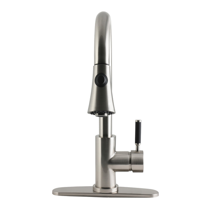 Kingston Kaiser LS8728DKL Single-Handle Pull-Down Kitchen Faucet, Brushed Nickel