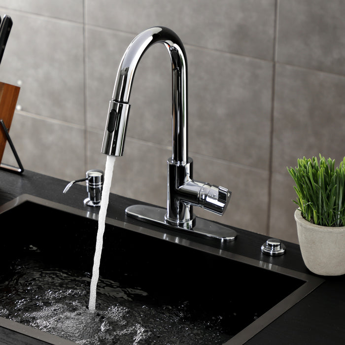 Kingston Sona LS8781CTL - Continental Single-Handle Pull-Down Kitchen Faucet, Polished Chrome