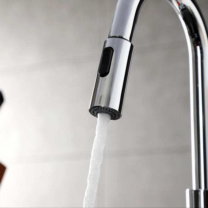 Kingston Sona LS8781CTL - Continental Single-Handle Pull-Down Kitchen Faucet, Polished Chrome