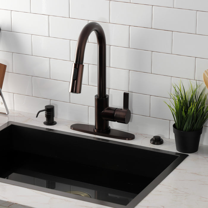 Kingston Sona LS8785CTL - Continental Single-Handle Pull-Down Kitchen Faucet, Oil Rubbed Bronze
