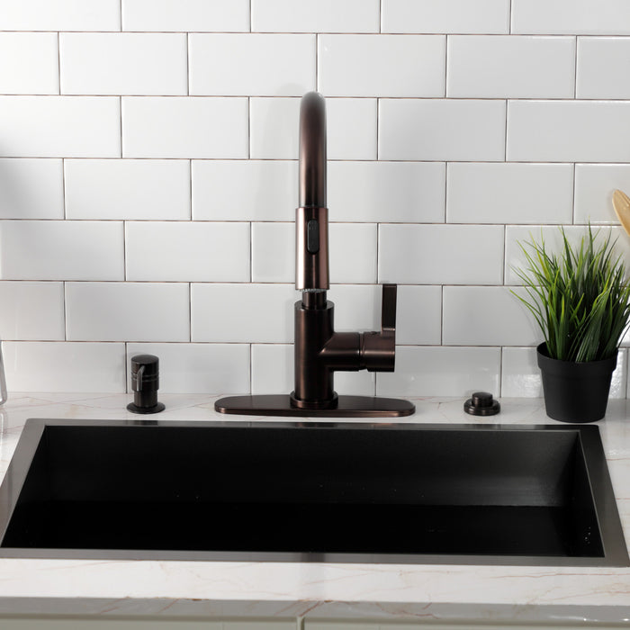 Kingston Sona LS8785CTL - Continental Single-Handle Pull-Down Kitchen Faucet, Oil Rubbed Bronze