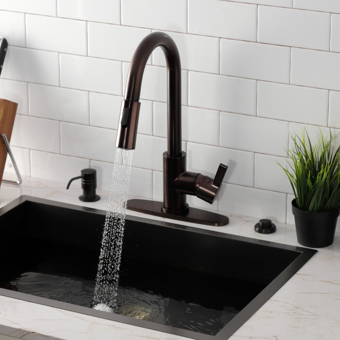 Kingston Sona LS8785CTL - Continental Single-Handle Pull-Down Kitchen Faucet, Oil Rubbed Bronze