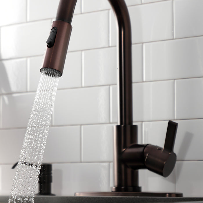 Kingston Sona LS8785CTL - Continental Single-Handle Pull-Down Kitchen Faucet, Oil Rubbed Bronze
