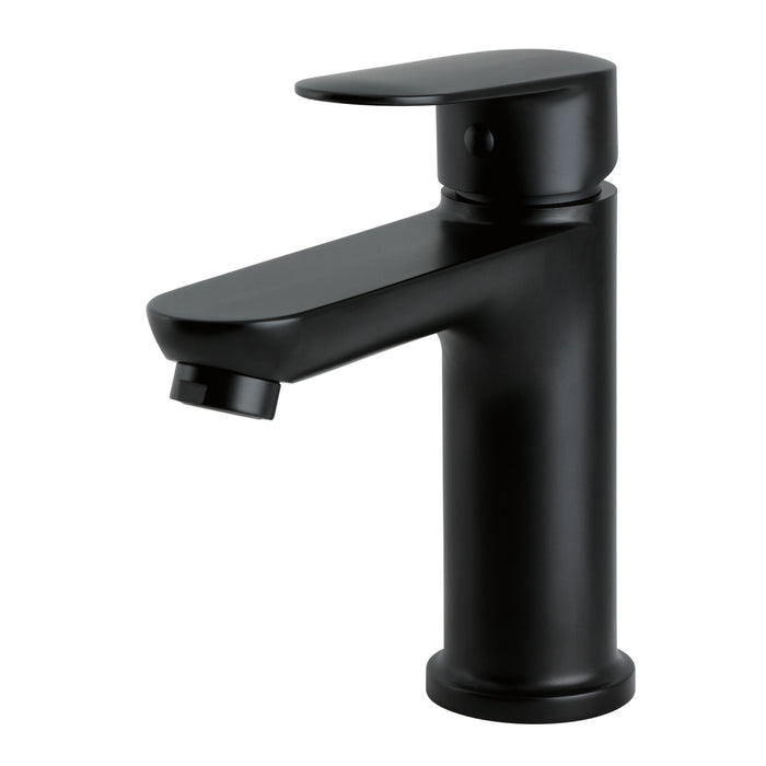 Kingston LSC4100VL Single-Handle Single-Hole Deck Mount Bathroom Faucet with Push Pop-Up, Matte Black