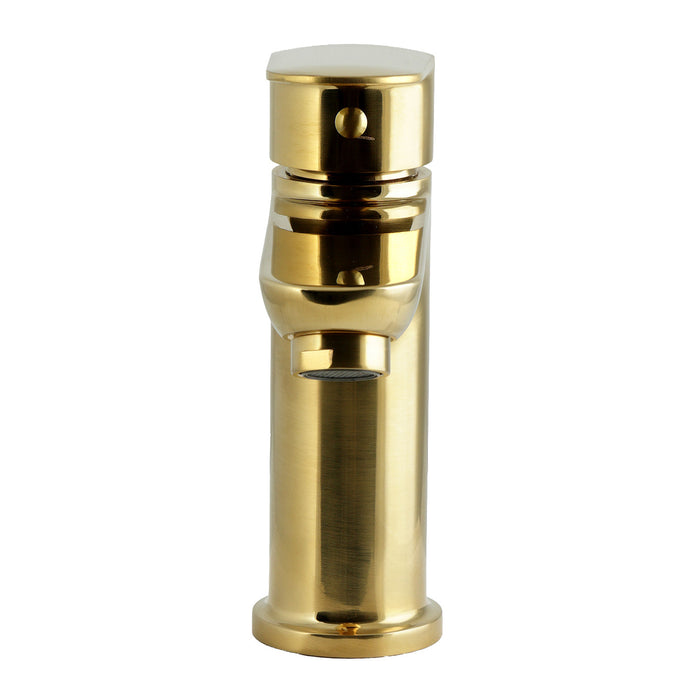 Kingston LSC4107VL Single-Handle Single-Hole Deck Mount Bathroom Faucet with Push Pop-Up, Brushed Brass